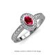 3 - Annabel Desire Oval Cut Ruby and Diamond Halo Engagement Ring 