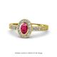 1 - Annabel Desire Oval Cut Ruby and Diamond Halo Engagement Ring 