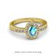 2 - Annabel Desire Oval Cut London Blue Topaz and Diamond Halo Engagement Ring 