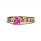 1 - Niah Classic 5.50 mm Princess Cut Created Pink Sapphire Solitaire Engagement Ring 