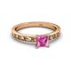 2 - Niah Classic 5.50 mm Princess Cut Created Pink Sapphire Solitaire Engagement Ring 