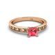 2 - Niah Classic 5.50 mm Princess Cut Pink Tourmaline Solitaire Engagement Ring 