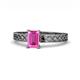 1 - Maren Classic 7x5 mm Emerald Cut Pink Sapphire Solitaire Engagement Ring 