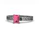 1 - Maren Classic 7x5 mm Emerald Cut Pink Tourmaline Solitaire Engagement Ring 