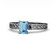 1 - Maren Classic 7x5 mm Emerald Cut Blue Topaz Solitaire Engagement Ring 