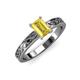 3 - Maren Classic 7x5 mm Emerald Cut Yellow Sapphire Solitaire Engagement Ring 