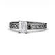 1 - Maren Classic 7x5 mm Emerald Cut White Sapphire Solitaire Engagement Ring 