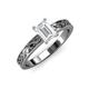 3 - Maren Classic 7x5 mm Emerald Cut White Sapphire Solitaire Engagement Ring 