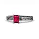 1 - Maren Classic 7x5 mm Emerald Cut Ruby Solitaire Engagement Ring 