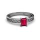 2 - Maren Classic 7x5 mm Emerald Cut Ruby Solitaire Engagement Ring 