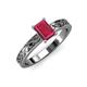3 - Maren Classic 7x5 mm Emerald Cut Ruby Solitaire Engagement Ring 