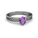 2 - Maren Classic 7x5 mm Oval Shape Amethyst Solitaire Engagement Ring 
