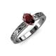 3 - Maren Classic 7x5 mm Oval Shape Red Garnet Solitaire Engagement Ring 