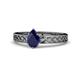 1 - Maren Classic 7x5 mm Pear Shape Blue Sapphire Solitaire Engagement Ring 