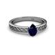 2 - Maren Classic 7x5 mm Pear Shape Blue Sapphire Solitaire Engagement Ring 