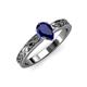 3 - Maren Classic 7x5 mm Pear Shape Blue Sapphire Solitaire Engagement Ring 