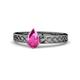 1 - Maren Classic 7x5 mm Pear Shape Pink Sapphire Solitaire Engagement Ring 