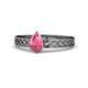 1 - Maren Classic 7x5 mm Pear Shape Pink Tourmaline Solitaire Engagement Ring 