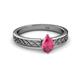 2 - Maren Classic 7x5 mm Pear Shape Pink Tourmaline Solitaire Engagement Ring 