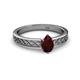 2 - Maren Classic 7x5 mm Pear Shape Red Garnet Solitaire Engagement Ring 