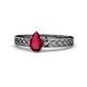 1 - Maren Classic 7x5 mm Pear Shape Ruby Solitaire Engagement Ring 