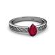 2 - Maren Classic 7x5 mm Pear Shape Ruby Solitaire Engagement Ring 
