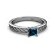 2 - Maren Classic 5.5 mm Princess Cut Blue Diamond Solitaire Engagement Ring 
