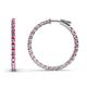 1 - Melissa 1.05 ctw (1.70 mm) Inside Outside Round Pink Sapphire Eternity Hoop Earrings 