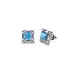 1 - Katheryn Blue Topaz and Diamond Halo Stud Earrings 