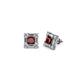 1 - Katheryn Red Garnet and Diamond Halo Stud Earrings 