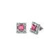 1 - Katheryn Rhodolite Garnet and Diamond Halo Stud Earrings 