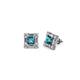 1 - Katheryn London Blue Topaz and Diamond Halo Stud Earrings 