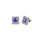 1 - Katheryn Tanzanite and Diamond Halo Stud Earrings 