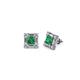 1 - Katheryn Emerald and Diamond Halo Stud Earrings 