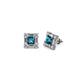 1 - Katheryn Blue and White Diamond Halo Stud Earrings 