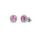 1 - Ayana Round Pink Sapphire and Diamond Halo Stud Earrings 