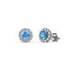 1 - Ayana Round Blue Topaz and Diamond Halo Stud Earrings 