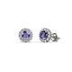 1 - Ayana Round Iolite and Diamond Halo Stud Earrings 