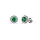 1 - Ayana Round Emerald and Diamond Halo Stud Earrings 