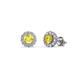 1 - Ayana Round Yellow Sapphire and Diamond Halo Stud Earrings 