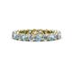 1 - Tiffany 3.00 mm Round Aquamarine and Diamond Eternity Band 