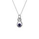1 - Neoma Blue Sapphire and Diamond Love Knot Slider Pendant 