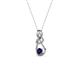 2 - Neoma Blue Sapphire and Diamond Love Knot Slider Pendant 