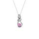 2 - Neoma Pink Sapphire and Diamond Love Knot Slider Pendant 