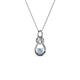 1 - Neoma Aquamarine and Diamond Love Knot Slider Pendant 