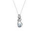 2 - Neoma Aquamarine and Diamond Love Knot Slider Pendant 