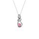 2 - Neoma Pink Tourmaline and Diamond Love Knot Slider Pendant 