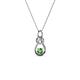 1 - Neoma Green Garnet and Diamond Love Knot Slider Pendant 
