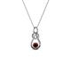 1 - Neoma Red Garnet and Diamond Love Knot Slider Pendant 