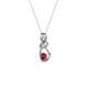 2 - Neoma Ruby and Diamond Love Knot Slider Pendant 
